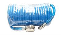 Compressed air tube, blue, with connectors 5 m, German connection standard