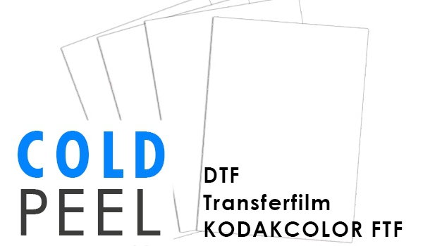 DTF Transferfilm KODACOLOR FTF, Pak mit 100 Bogen 40,6 x 50,8 cm, Folie zur Transferherstellung über DTG-Drucksysteme
