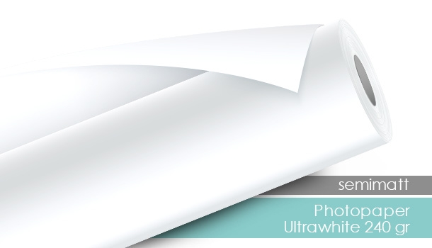 Photopaper Ultrawhite Microporous, semimatt, 240 g, 1,27 x 30 m, für Pigment- und Dyetinten auf wasserbasis