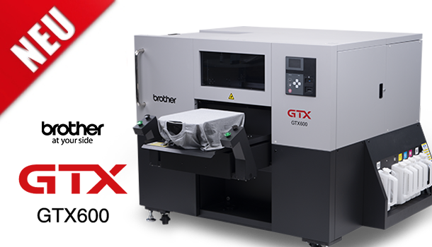 Textildrucker Brother GTX-600, Digital-Direktdrucker (DTG) für helle und dunkle Textilien