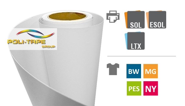 AKTIONSARTIKEL: Poli-Tape TURBO PRINT 4036, 100 µ, weiß matt, D: 0,50 x 10 m, bedruckbare PU-Flexfolie für ECO-Solvent-, Solvent Tinten