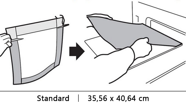 Palettenbezug Standard 35,56 x 40,64 cm (Basic Platen sheet) 14x16 Zoll für Brother GT3/GT541/GT782, selbstklebend