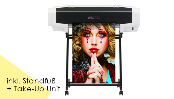 Mutoh ValueJet VJ-628 Desktop-Solventdrucker inkl. Standfuß, Take-up Unit und Eco-Ultra Tintenausstattung, Druckbreite bis 620 mm